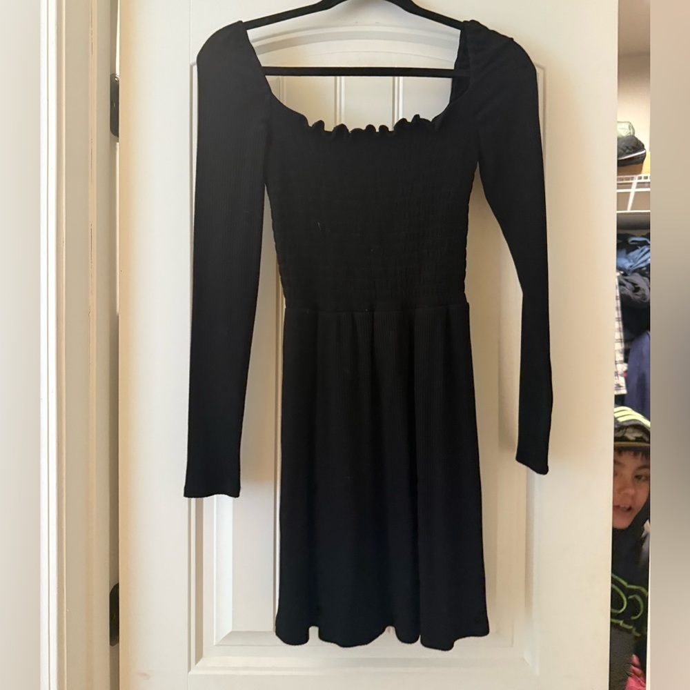 Reformation Black Long Sleeve mini Dress
